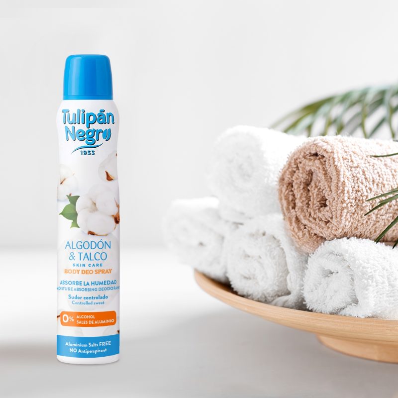 Deodorant spray deodorant TulipanNegro cu bumbac și talc 200 ml