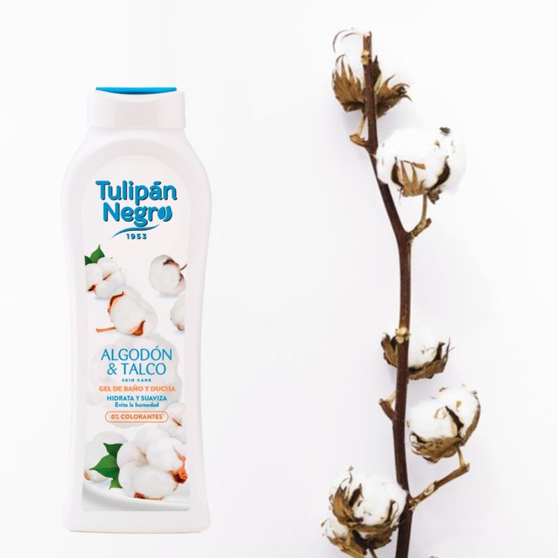 Gel de dus TulipanNegro cu bumbac și talc 650 ml