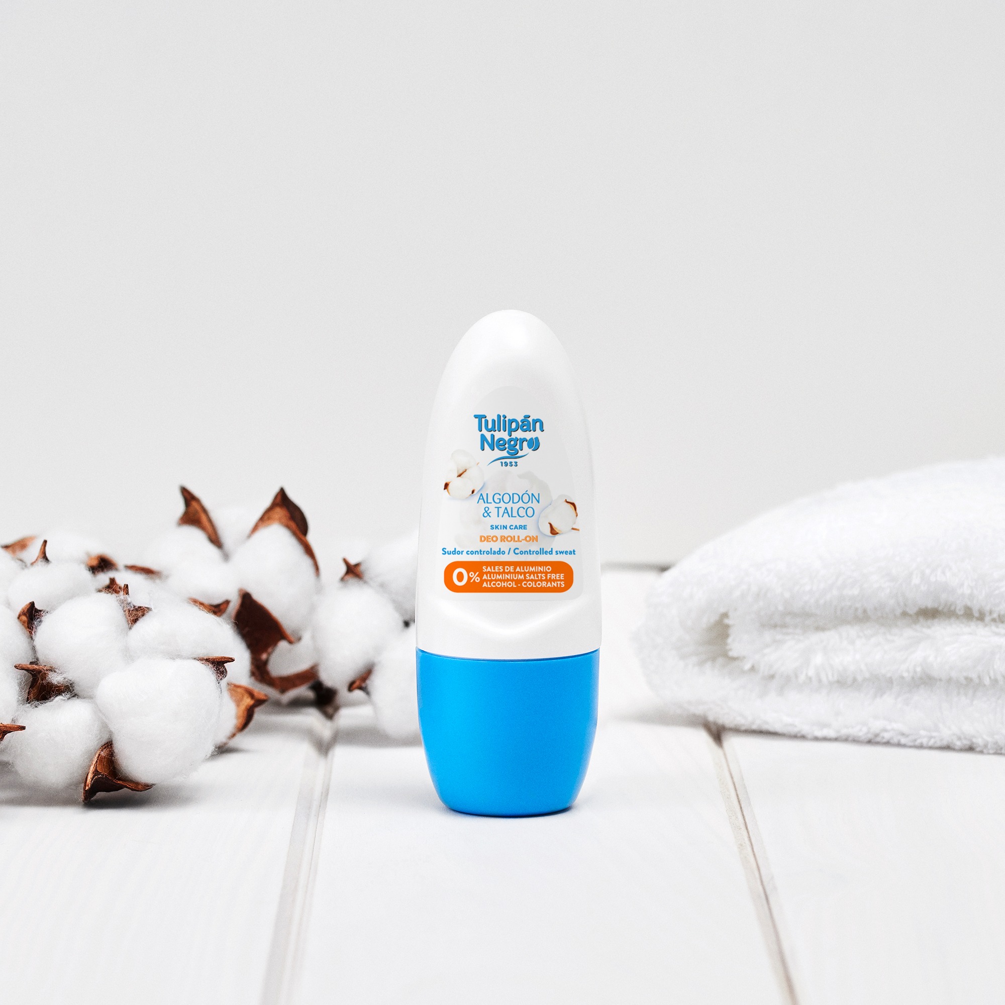 Deodorant Roll-on TulipanNegro cu bumbac și talc 50 ml