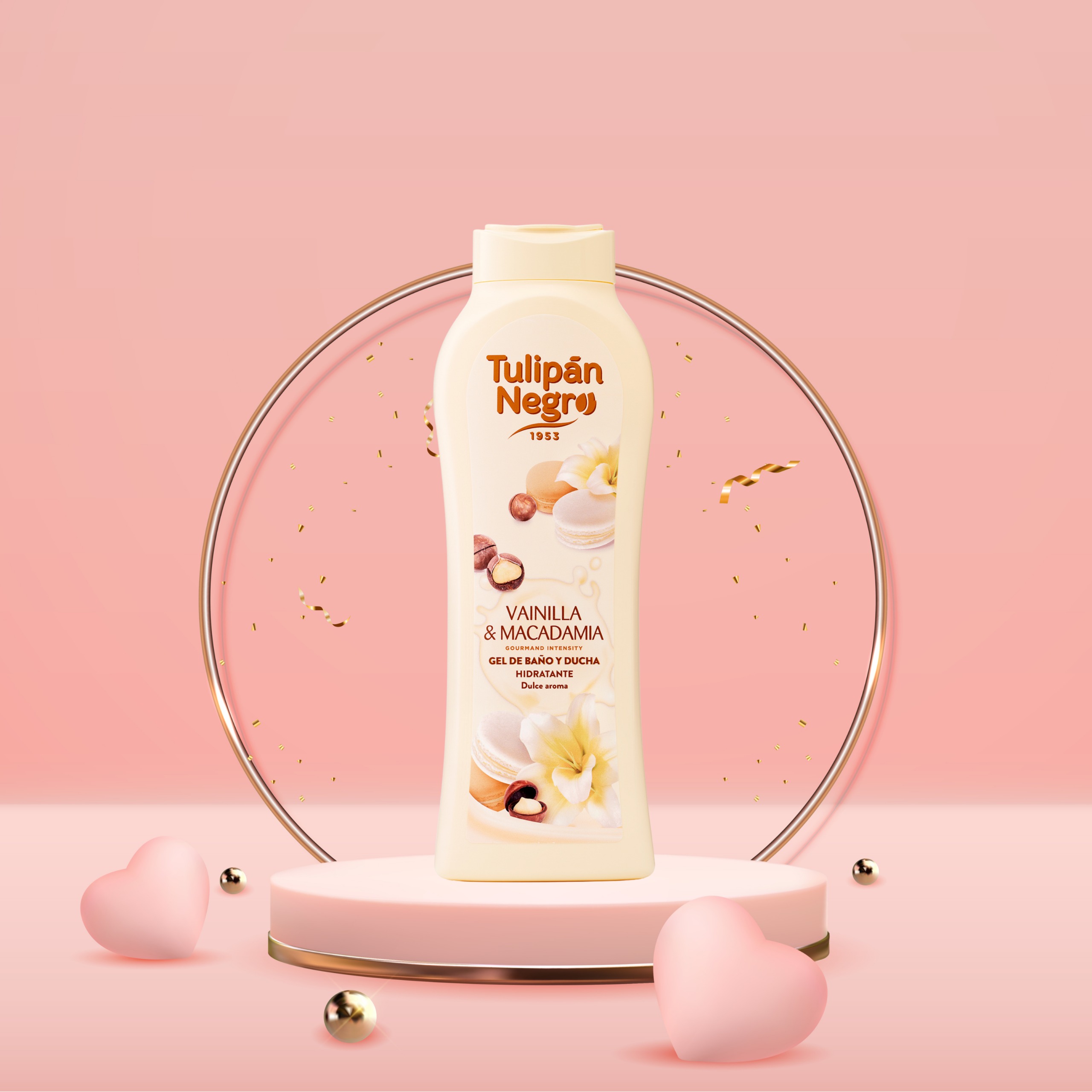 Gel de dus TulipanNegro vanilie și nuci de macadamia 650 ml